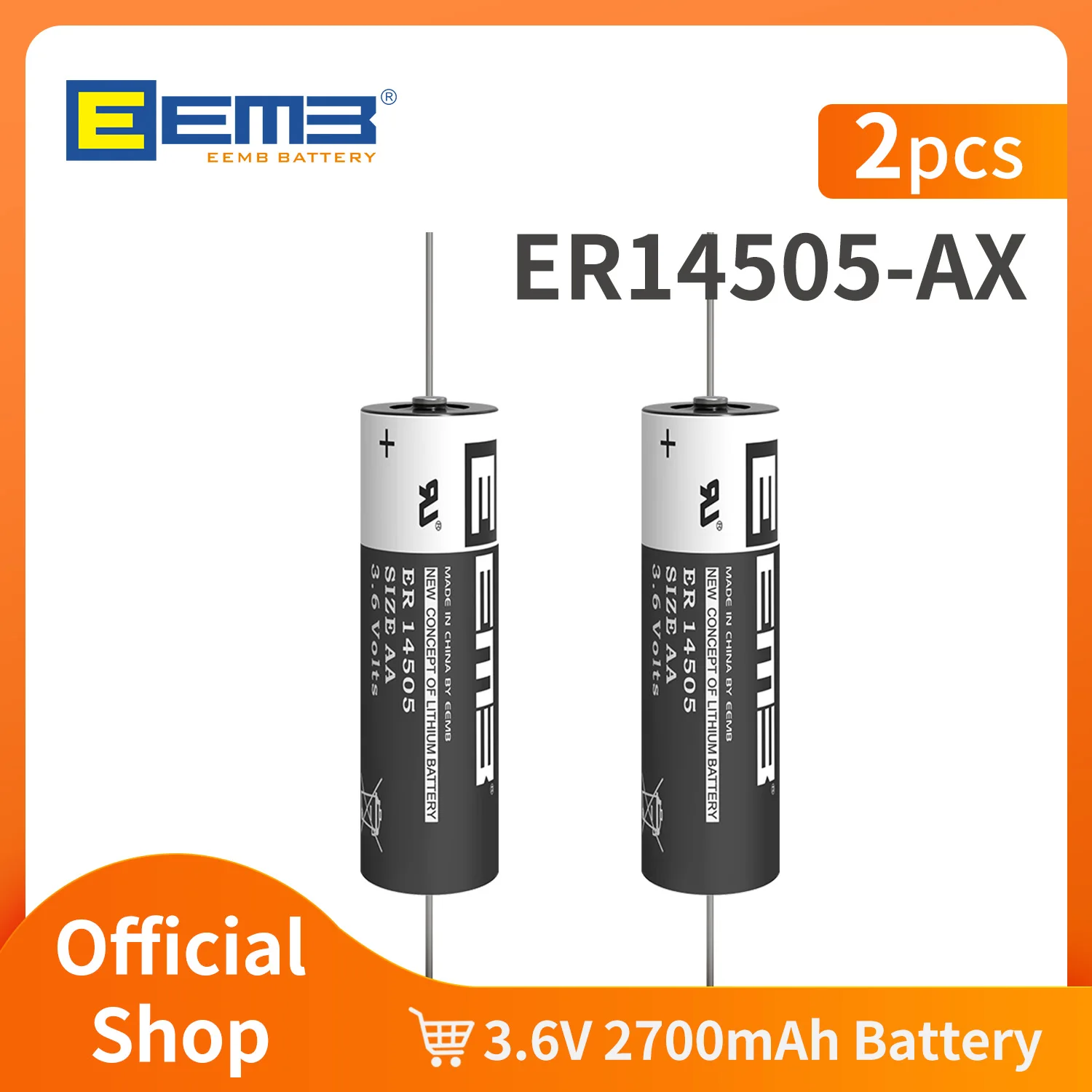 2/10 шт. EEMB ER14505-AX батарея 3 6 В AA литиевая er14505 с осевой ячейкой/Li-SOCL2 Не