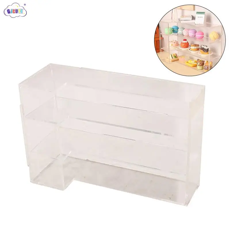

1:12 Dollhouse Miniature Clear Display Cabinet Cake Cabinet Food Storage Stand Store Showcase Model Scene Decor Decor Toy