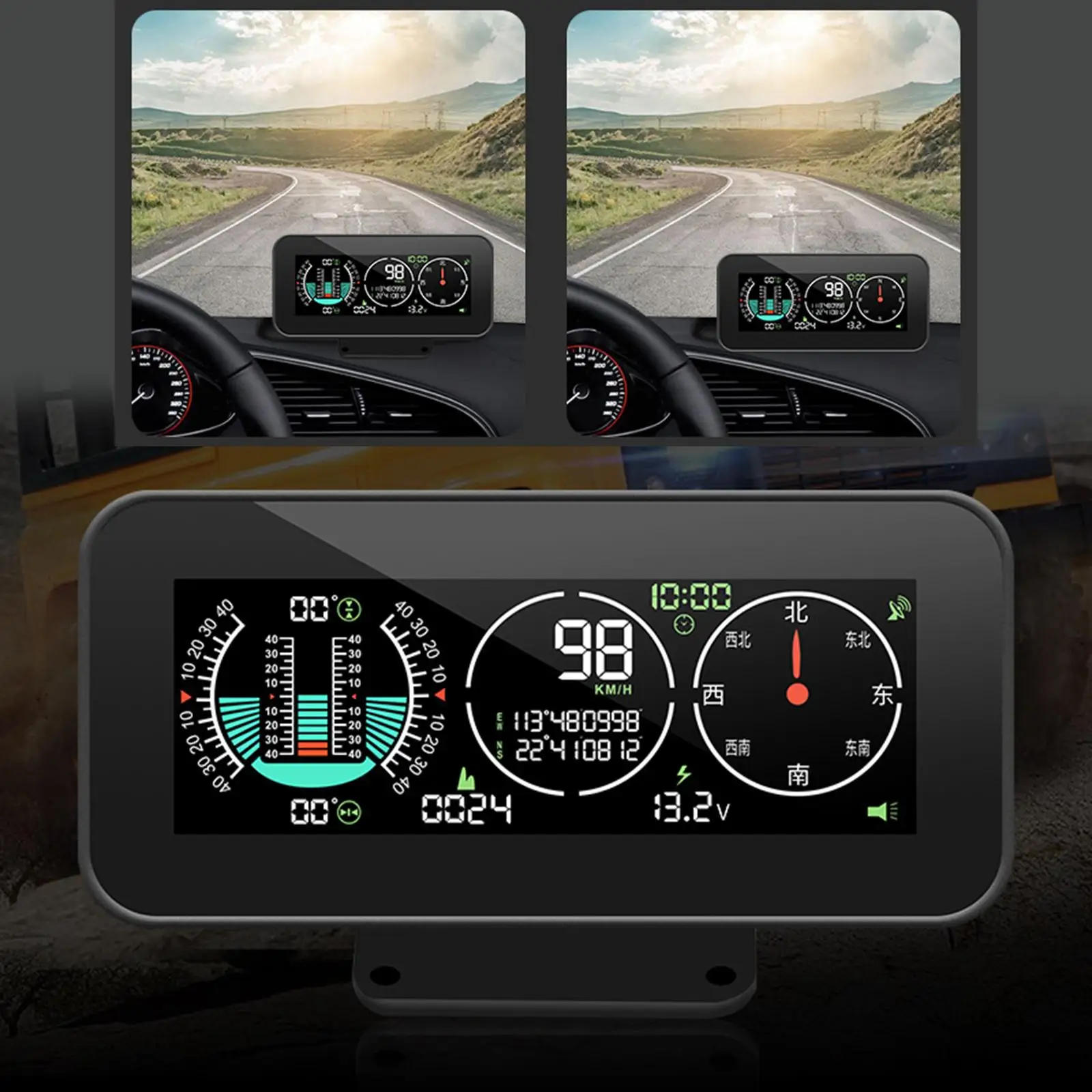 HUD Heads Up Display Автомобильный компас Инклинометр для транспортных средств