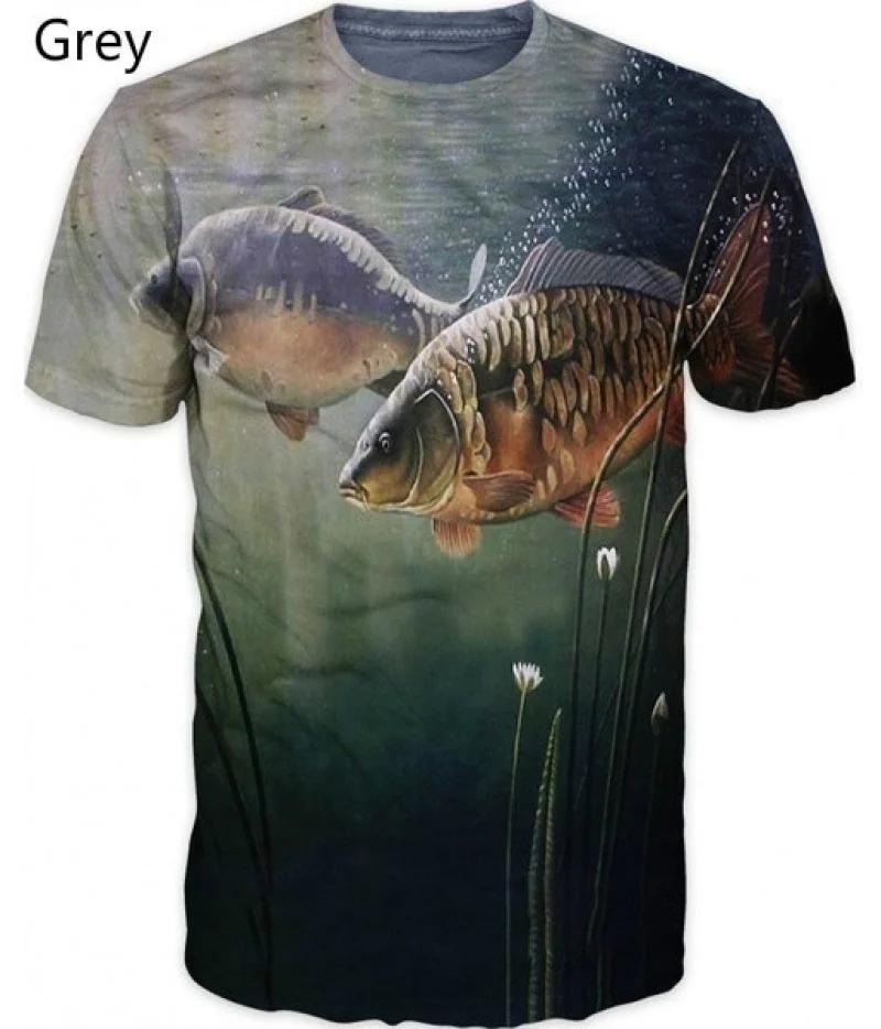 

2022 Summer 3D Printed Tee Cool Men 3D Fish T-Shirt Hobby Carp Tshirt Outfits Unisex Girl Cute Top Hipster Shirts