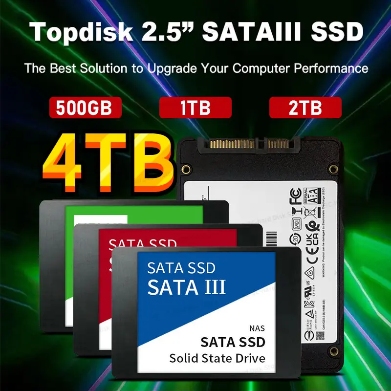 

2.5 Inch 4TB Internal SSD SATA3 2TB Solid State Hard Drive 500GB M.2 Interface High Speed Hard Disk Drive for PC Laptop Notebook