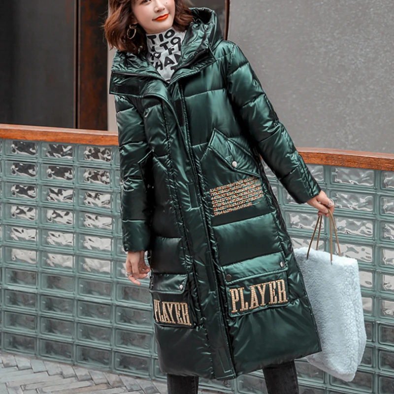 Winter Women's Cold Coat Super Hot Parka Hooded Long Padded Jacket Snow Outercoat Cheap Wholesale Bright Top Korean Fashion New