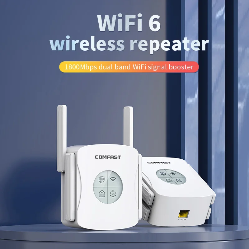 

Ретранслятор Comfast WiFi6, 2,4 ГГц и 5 ГГц, 1800 Мбит/с