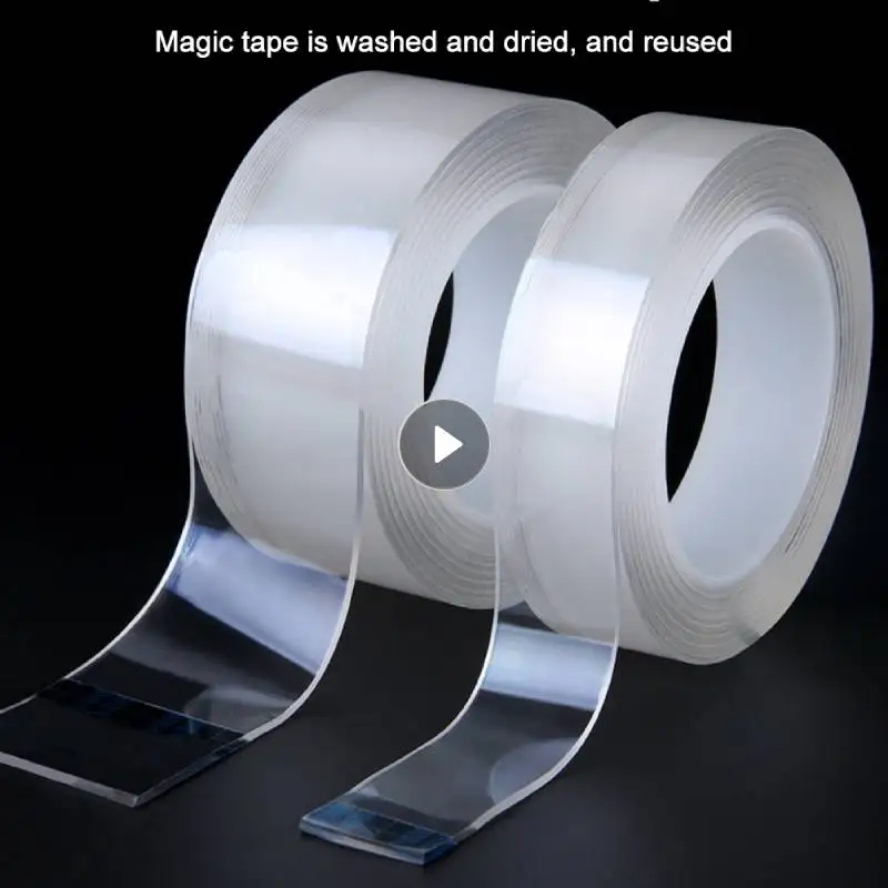 

1/2/3/5M Double Sided Tape Nano Tape Reusable Waterproof Wall Sticker Non-marking And Washable Self Adhesive Transparent Tapes