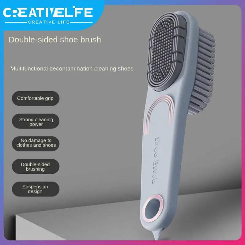 

Double-sided Household Suspendable Don't Hurt Shoes Rubber Comfortable Grip Clean Lender Handle Multi-function Shoe Brush