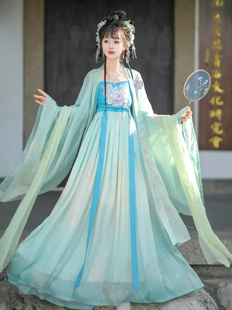 Оригинальный Женский костюм династии ханьфу NT134 с вышивкой в стиле древней Тан