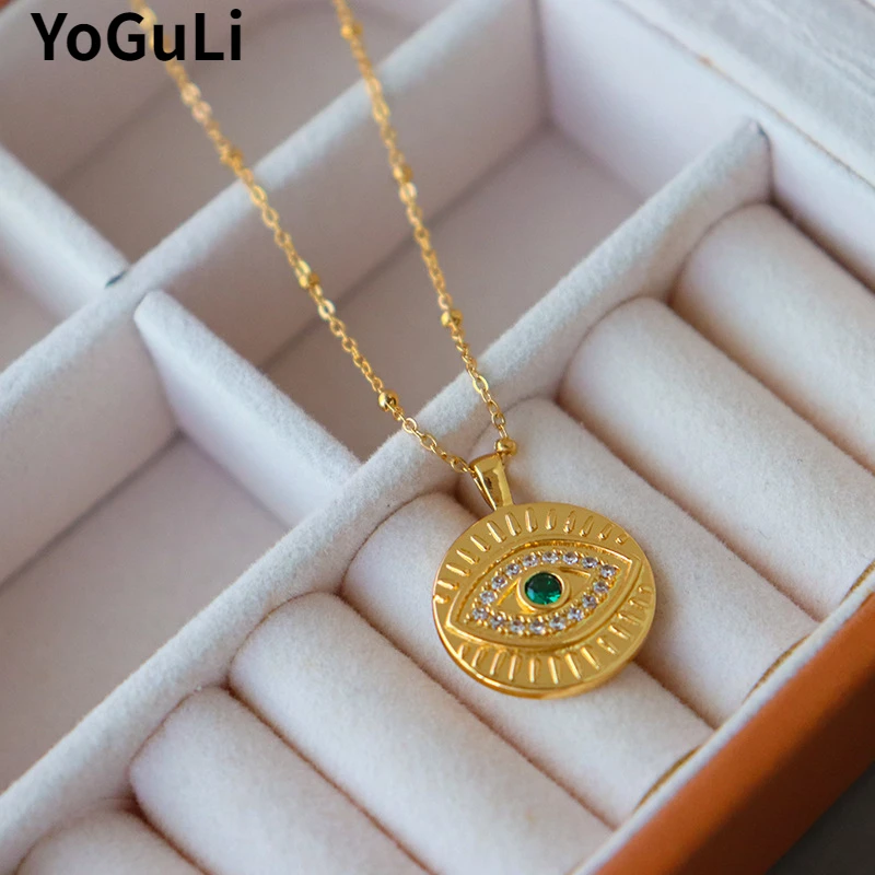 Винтажное ожерелье с подвеской в виде глаз