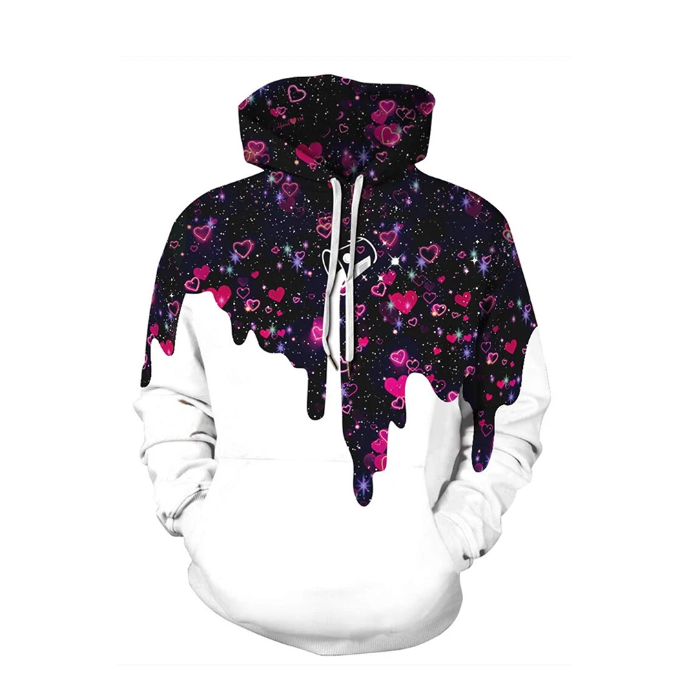 

Casual Loose Fleece Coats Winter Warm Streetwear Fashion Autumn Outwear Women's And Men Graffiti Print Hooded Sweatshirt Hoodies