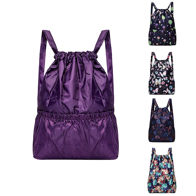 

Fashion Vintage Drawstring Backpacks Women Large Capacity Flower Ethnic Style Waterproof Nylon Rucksack Shoulders Backpacks
