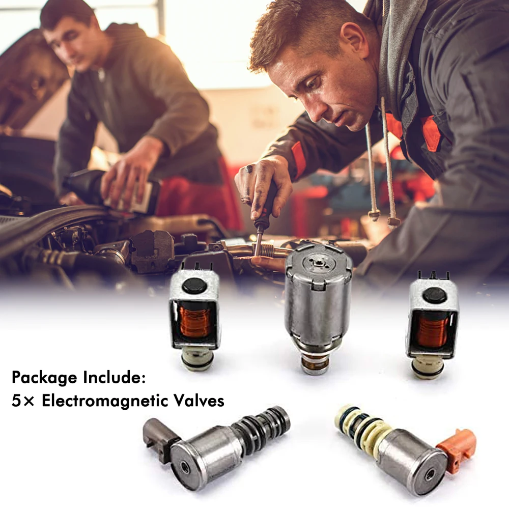

OE:4l60e Electromagnetic Valves Accessories With Heavy EPC Shift Durable Black NEW 5PCS 4L60E OEM Transmission Solenoid Kit