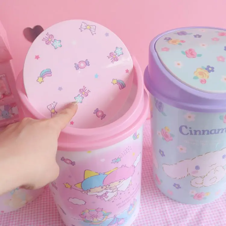 Kawaii Sanrio серия Kuromi аниме мультфильм мусорная корзина My Melody Cinnamoroll Kitty пластиковая