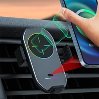 15w car wireless charger phone holder air vent magnetic charger infrared sensor dashboard windshield stand for iphone samsung
