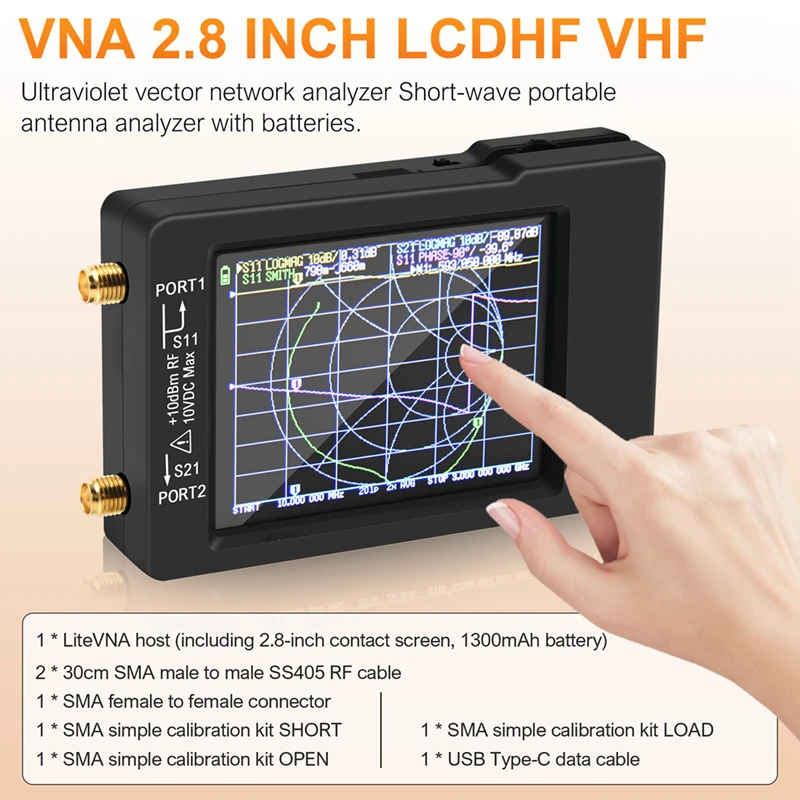 Новый Litevna 6 ГГц VNA 2 8 дюйма LCDHF VHF UHF УФ векторный сетевой анализатор