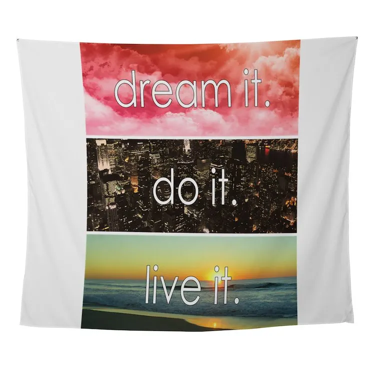 

Настенный Гобелен Dream It Do It Live It, настенный художественный гобелен с принтом насекомых, украшение для комнаты, полотенце, коврик, подвесное настенное искусство