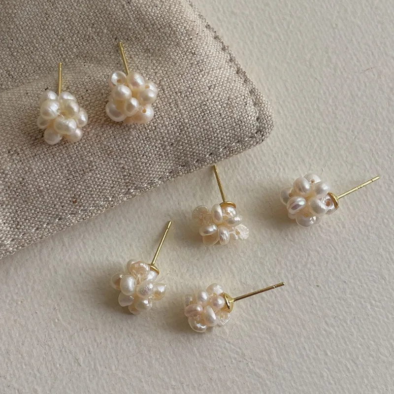 Minar темперамент белый цвет натуральный пресноводный жемчуг коса цветок шарик