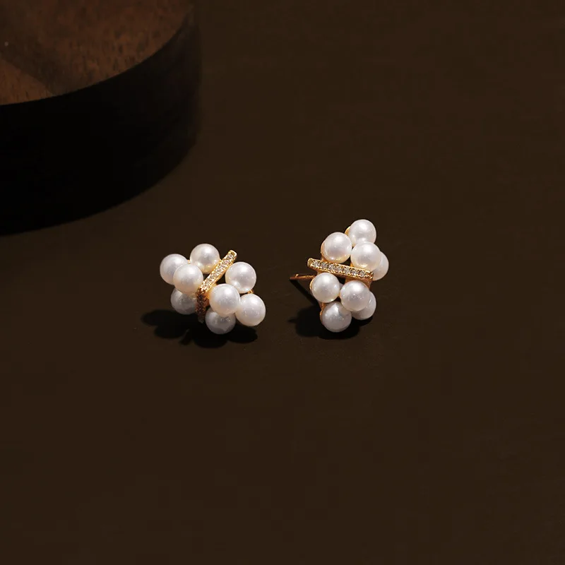 Boucles d'oreilles en perles d'eau douce 925 argent doré et diamant brillant pour femmes, bijoux de luxe, de haute qualité, à la mode, cadeau, nouveauté, 2023