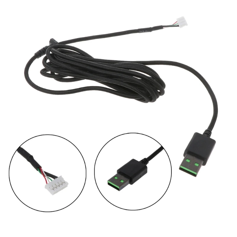 Durable Nylon Braided Line USB Mouse Cable Replacement Wire ForRazer DeathAdder Elite Wired Gaming Mouse