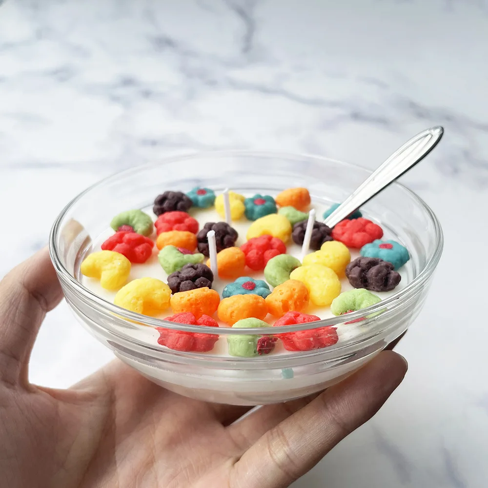 Свеча из соевого воска ручной работы в виде петли для фруктов стеклянная чаша