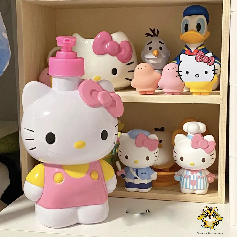 

Sanrio Hello Kitty Shampoo and Gel Dispenser Kawaii Soap Dispenser Washing Hand Sanitizer Bottle Lovely Bathroom Accessories