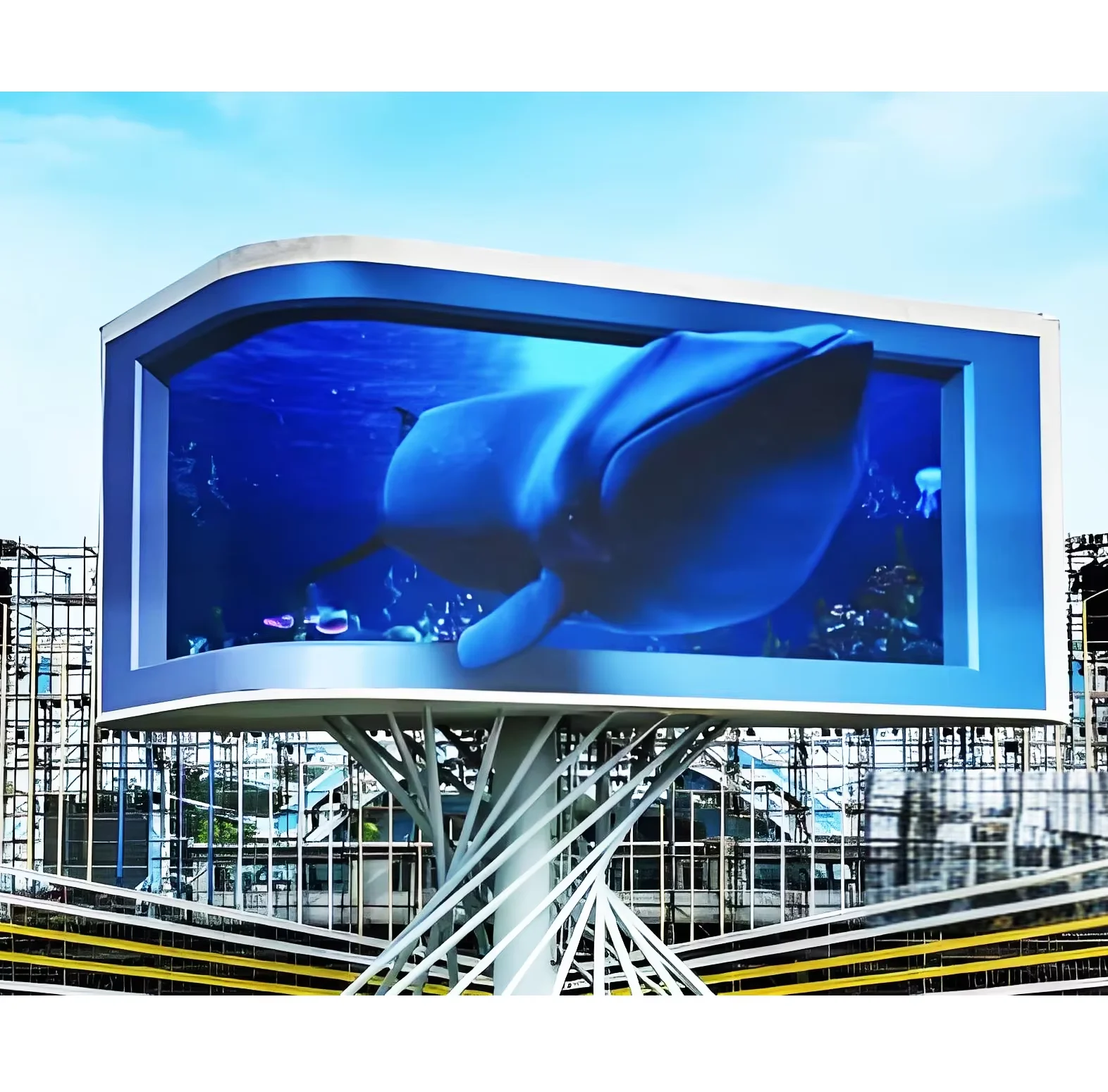 Фото Высококачественный уличный цифровой LED-видеодисплей с фиксированным экраном, водонепроницаемый 3D-билборд для рекламы №2