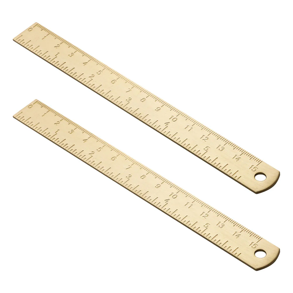 

2Pcs Portable Drawing Rulers Vintage Straight Rulers Household Rulers