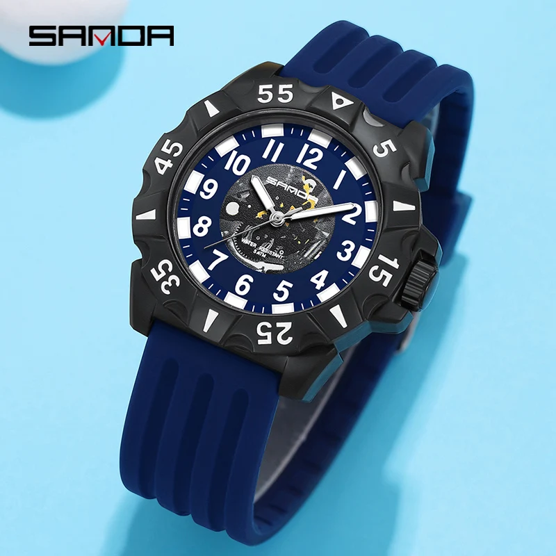 

Sanda Brand Fashion Personality Simple Quartz Wristwatches Silicone Strap 50Meters Waterproof Freeshipping Relogio Masculino