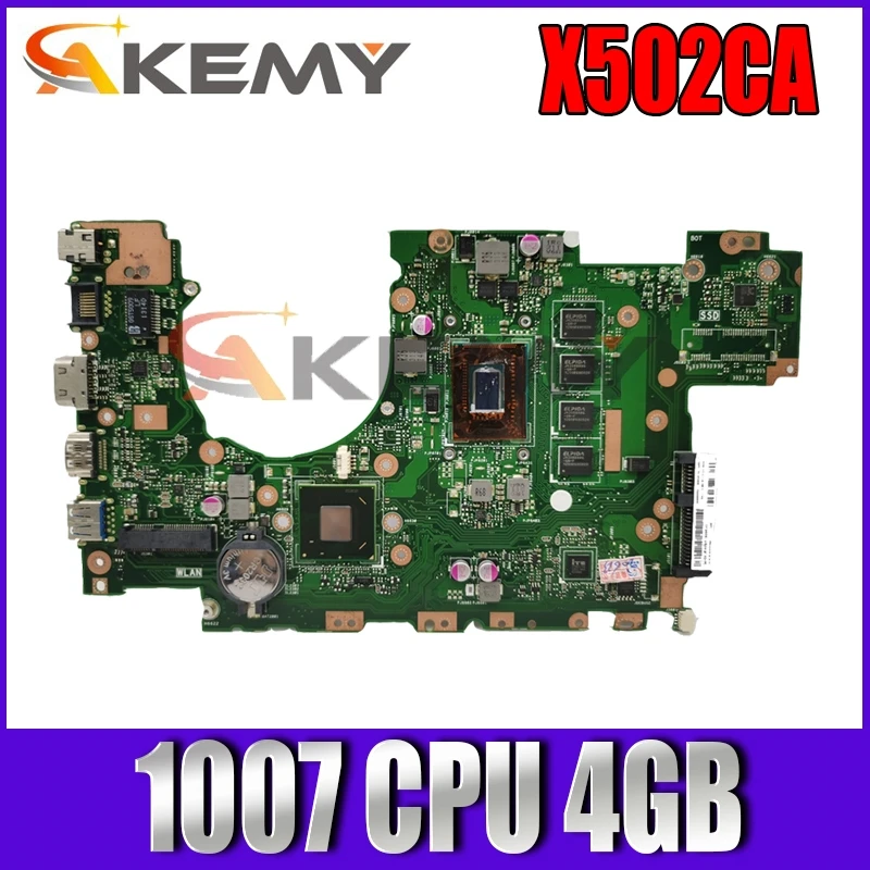 

Материнская плата для ноутбука X502CA с 1007 ЦПУ, 4 Гб памяти, 100% протестирована, бесплатная доставка