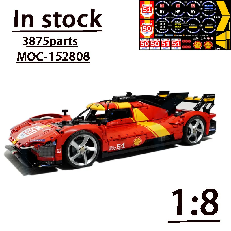 

MOC-152808 Новый суперкар масштаб 499P 1:8 сборка строченых строительных блоков Модель • 3875 деталей строительные блоки подарок на день рождения мальчика
