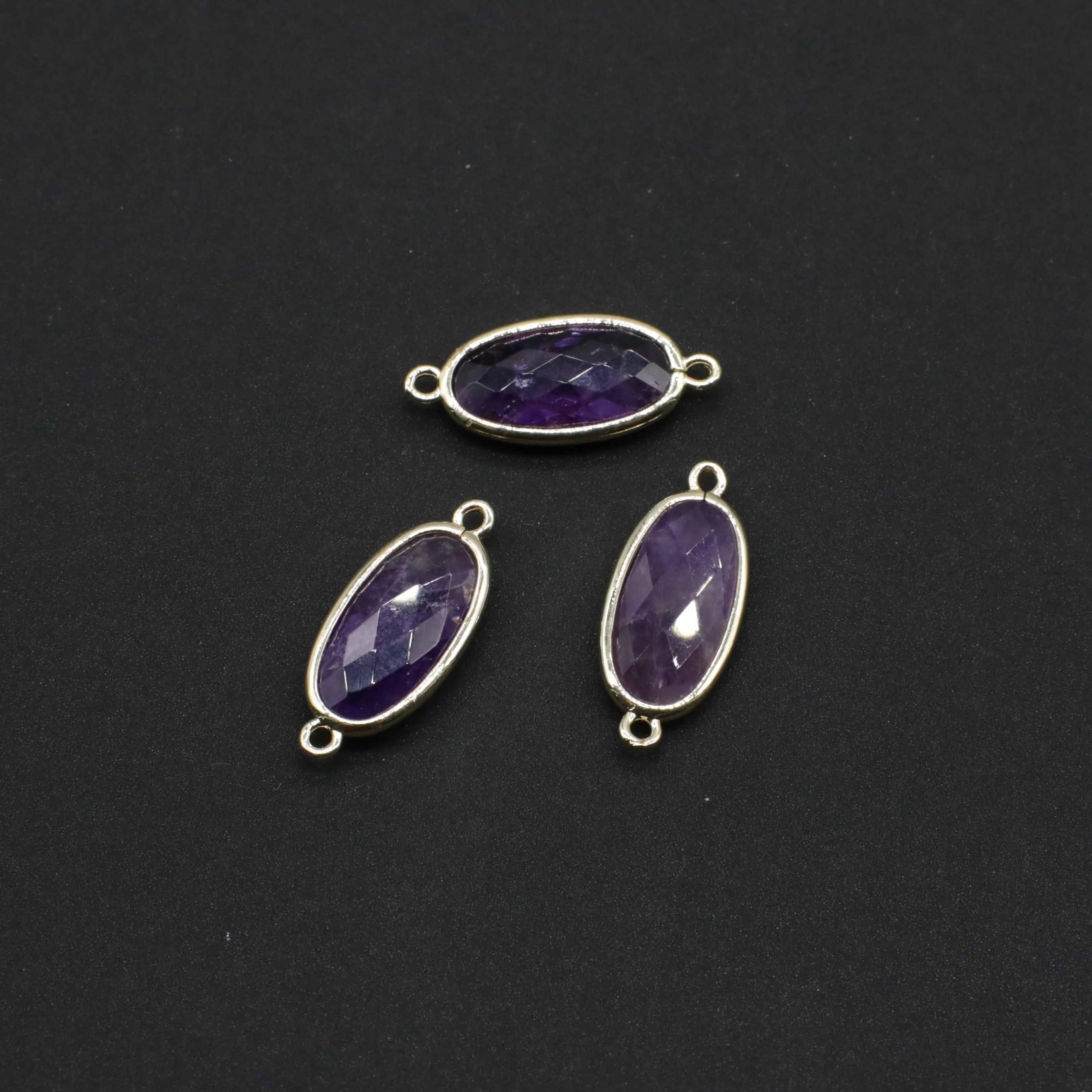 

Gains 12x25 MM Gemstone Oval Connector With Gold Plating Edge Jewelry Design Fitting Accessories Decoration Free Shipping