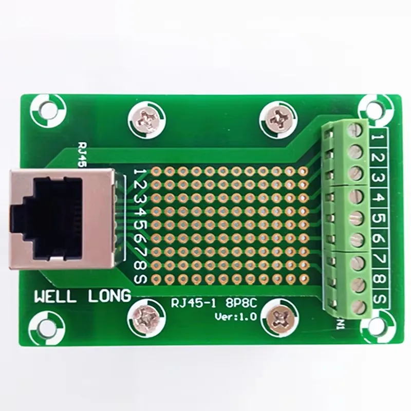 RJ45 8P8C Прямоугольный разъем с экранирующей коммутационной платой Buss клеммной