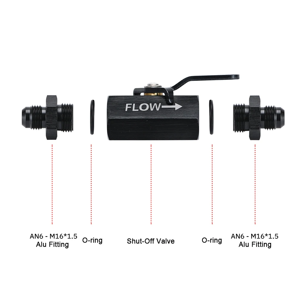 VRracing - AN6 6AN алюминиевый Встроенный топливный фильтр отключение клапана w/кабель