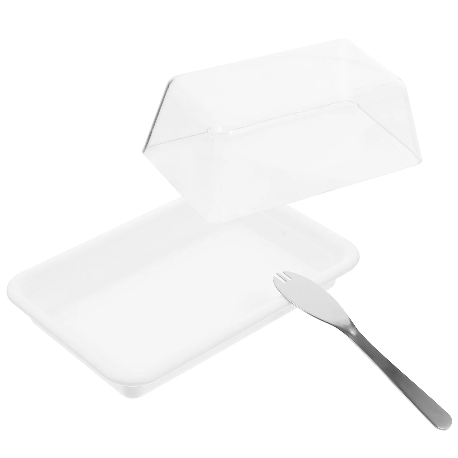 

Butter Dish Plate Cheese Keeper Serving Cake Bowls Container Plastic Tray Box Holder Covered Storage Lid Salad Platter Snack