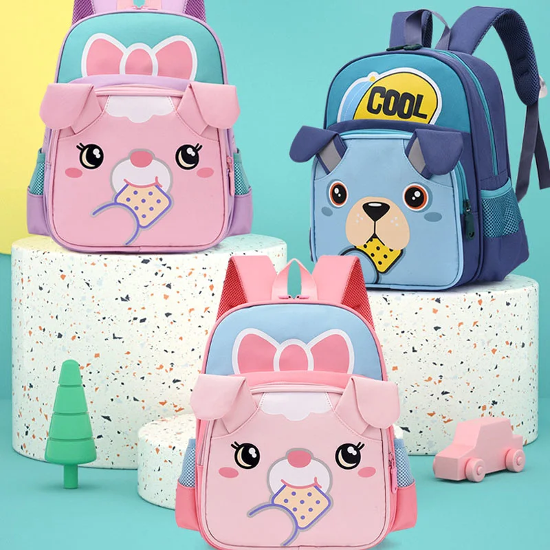 

Cute Bear Print Backpack Elementary School Bag Kindergarten Lightening Spine Protection Trend Leisure Travel Schoolbag