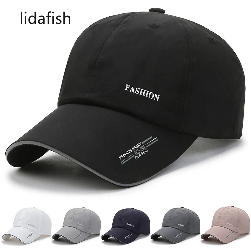 

lidafish Baseball Caps For Men New Spring Summer Breathable Mesh Quick Dry Sport Snapback Hats Fashion Trucker Dad Hat Bone
