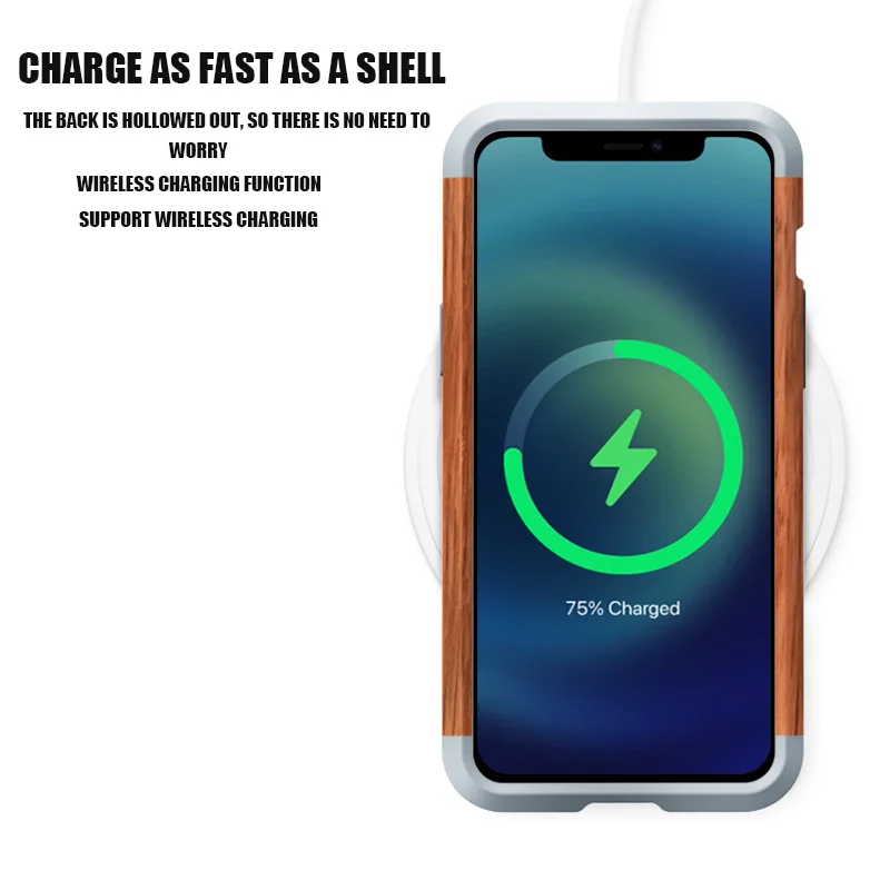 Wooden Hard Frame Phone Case for Iphone 12 13 14 Pro Max Aluminum Alloy Rugged Anti Drop Frame for Iphone 13 Protective Shell