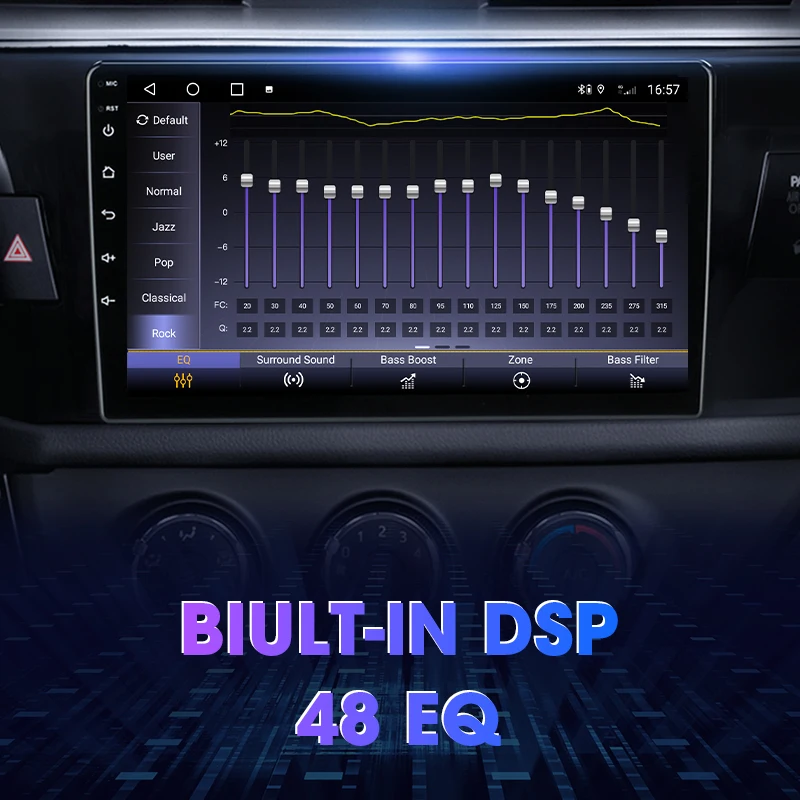 jmcq android 11 2 din 4g car stereo radio for toyota corolla ralink 2013 2014 2015 2016 multimedia video player gps wifi rds dsp free global shipping