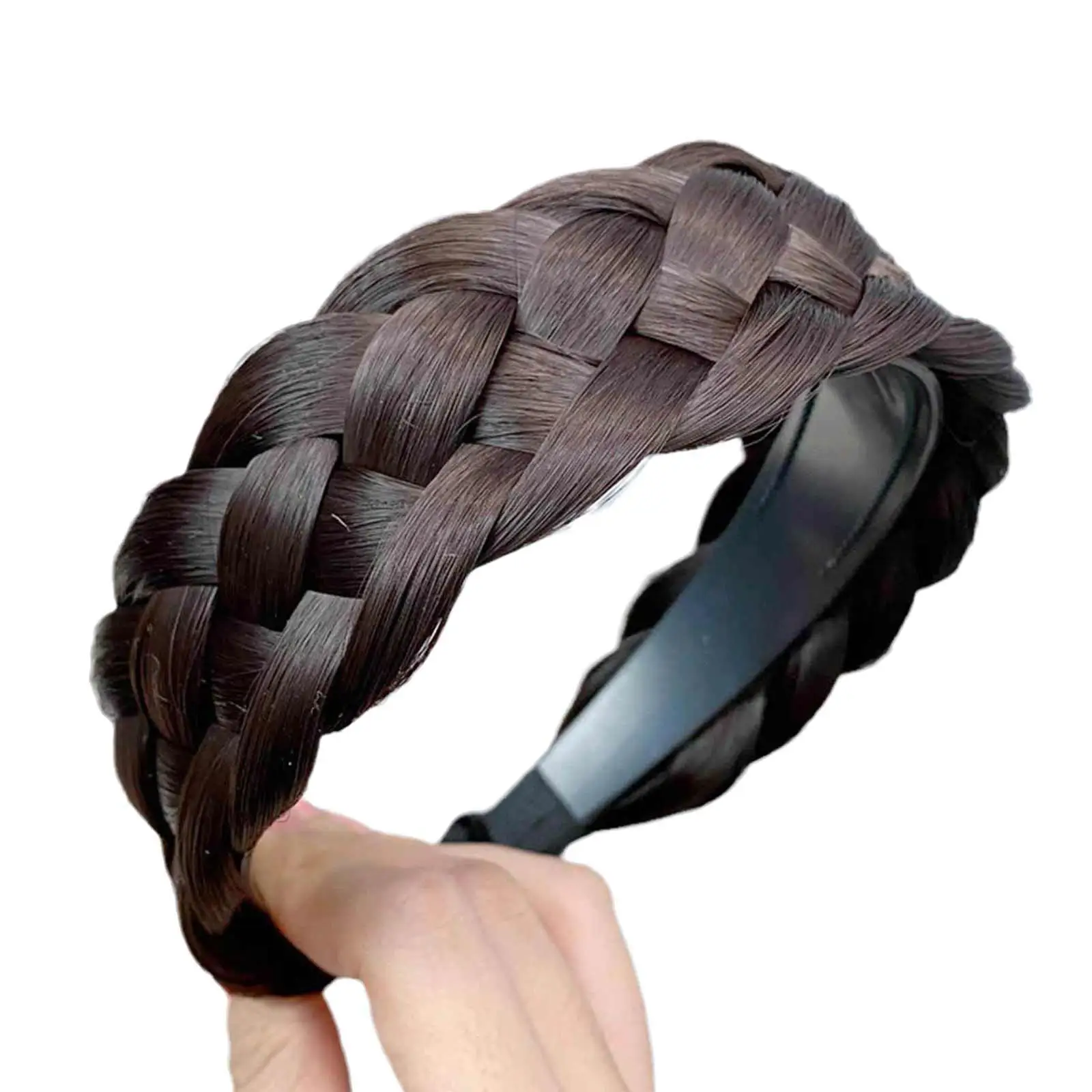 

Bohemian Wig Braid Headband Fashion Girls Twisted Braid Hair Hoop Toothed Non-slip Artificial Fishbone Style Braided Accessories