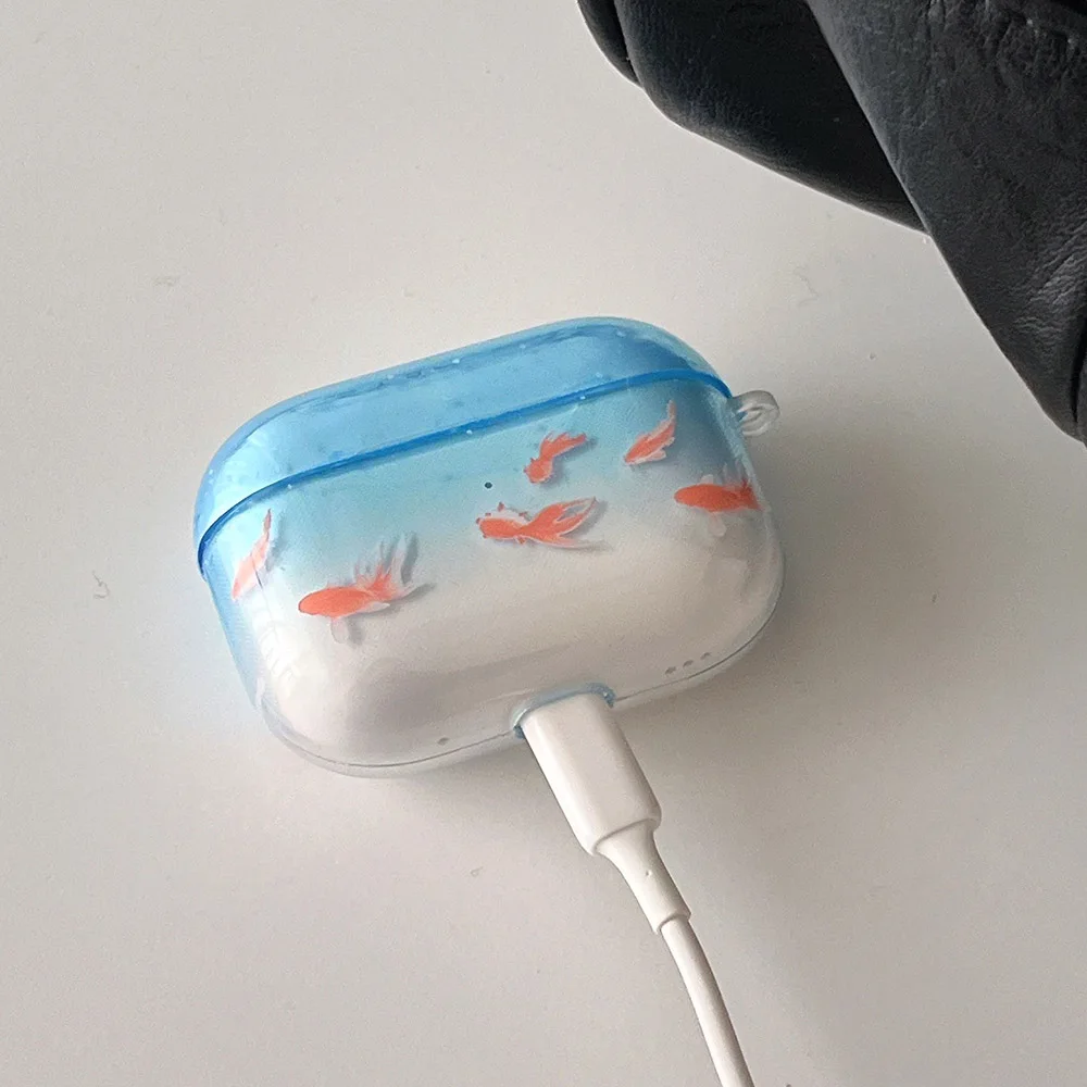 Фото Симпатичные и декоративные наушники koi с градиентом для airpods 2 3 4 Мягкий защитный чехол из ТПУ для airpods pro 2 2nd charge box чехол №4