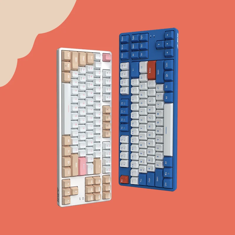 

Новая беспроводная механическая клавиатура AK871 Hot Swap, Bluetooth, беспроводная Двухрежимная эргономичная клавиатура для офисных игр, 87 клавиш