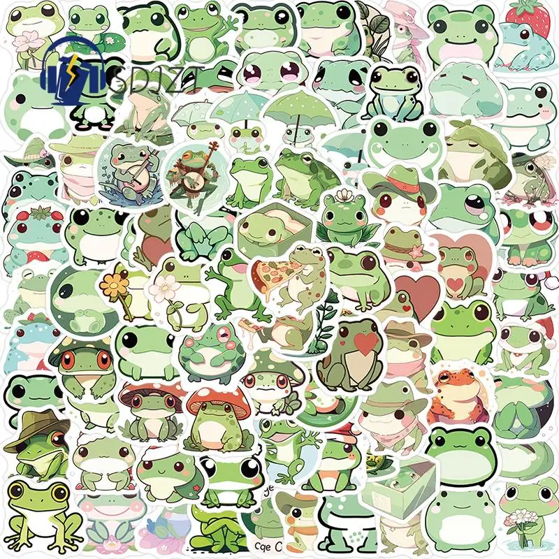 

100 Sheets Cute Animal Frog Cartoon Stickers Decals Skateboard Laptop Notebook Phone Suitcase Decoration Sticker Kids Toy