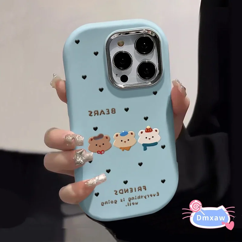 Для OPPO Reno 12 Pro 8T 5G 7 7Z 8Z 8 Lite 6 5 A79 A9 A5 2020 A57 A77 Чехол для телефона Lovely Hat Bear Soft Cover