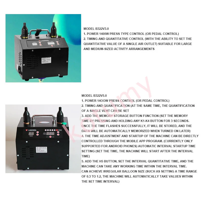 Высокомощный электрический воздушный насос для воздушных шаров надувной с