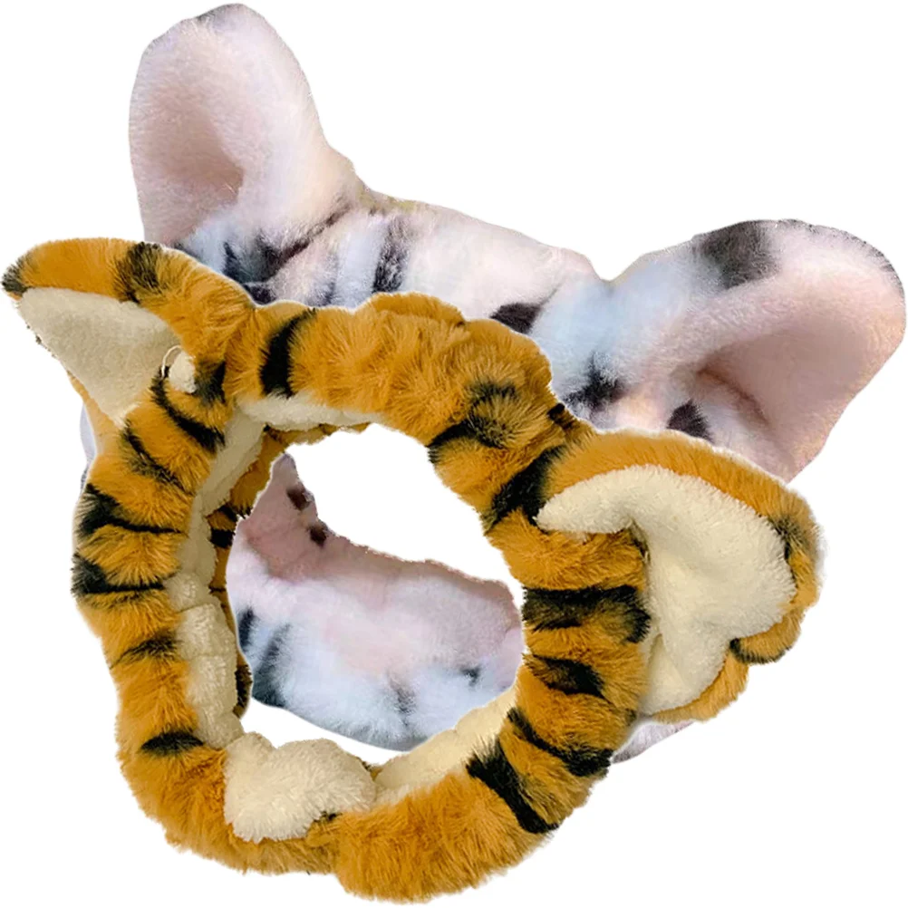 

Tiger Plush Headband Face Wash Hairband For Women Accessories Kawaii Girls Bands
