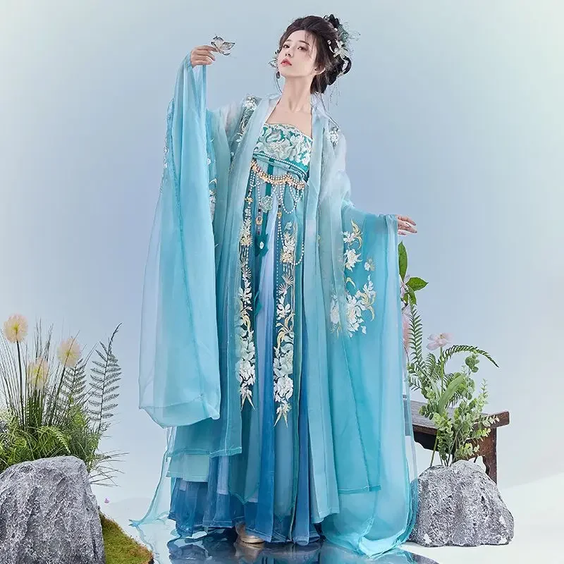 Розовая летняя рубашка с вышивкой династии Тан тяжелая промышленность большими