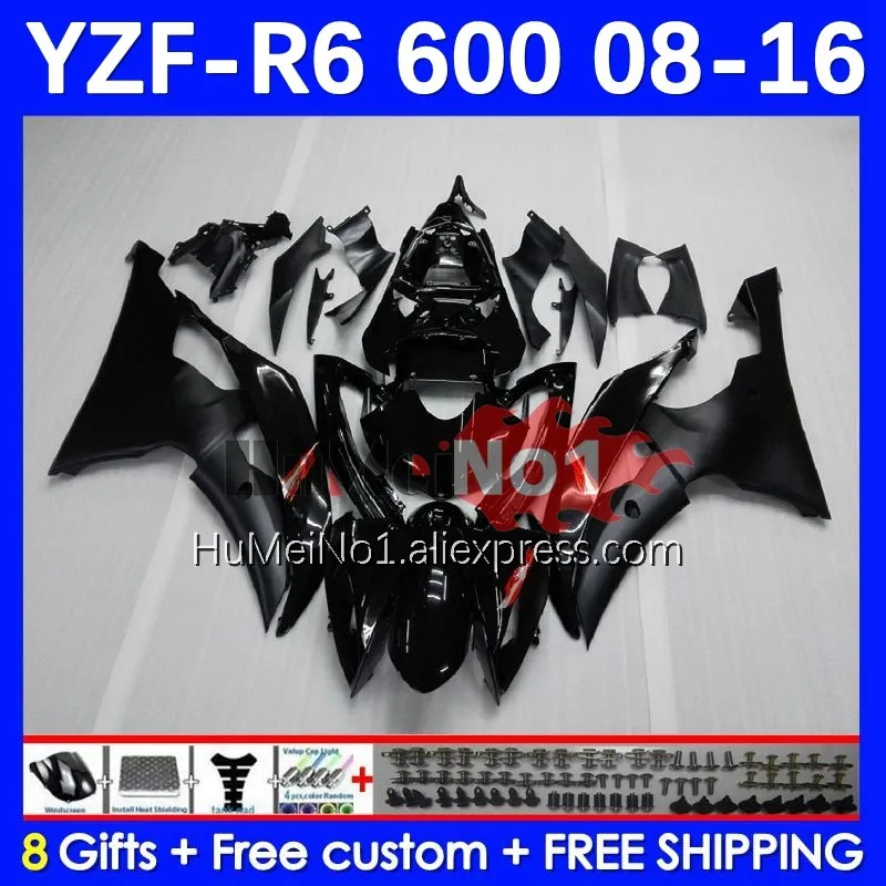 

Body For YAMAHA YZFR6 YZF600 Glossy black YZF R6 600 R 6 37No.2 YZF-R6 YZF-600 08 2008 2009 2010 2011 2012 13 14 15 16 Fairings