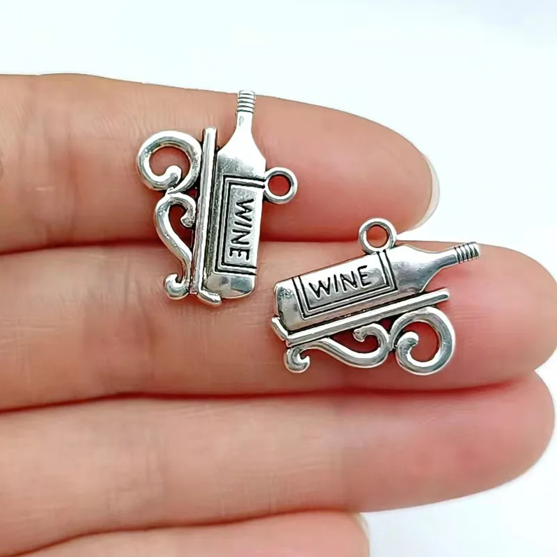 

10pcs22x16 silver accessories earrings bracelet necklace accessories pendant wine series
