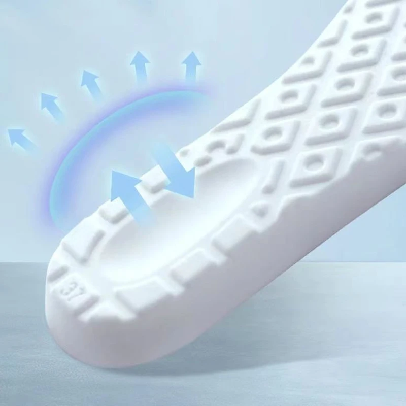 1 pair Latex Super Soft Shock Absorption Insoles Women Men Outdoor Sports Running Comfortable Breathable Sweat-absorbing Insole