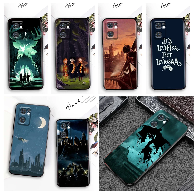

Cartoon Logo Potters Wand Harries Phone Case For OPPO Reno 8 7 6 5 4 2 Z Lite Pro Plus SE 4G 5G Black Soft Fundas Silicone Cover