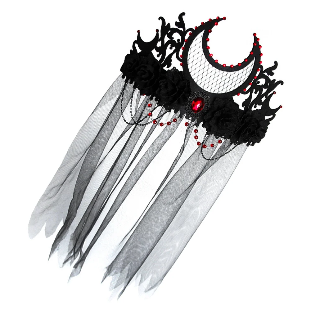 

Винтажный аксессуар для костюма на Хэллоуин с черной сеткой и искусственной короной