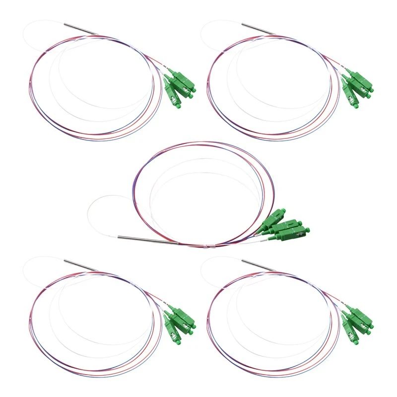 Фото B49C SC APC 1X2 оптический PLC-сплиттер, 5 шт., оптический коннектор 1X2 для FTTH, CATV, телекоммуникационных сетей, 1 м №1